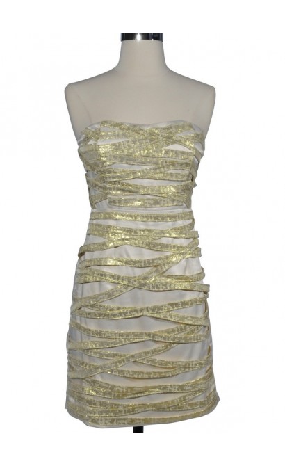 Celestial Sparkle Ribbon Wrapped Designer Dress by Minuet